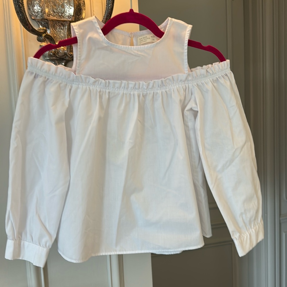 Zara Adorable Cotton Off- Shoulder Girls Top Size 10